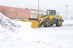 Commercial snow plowing services