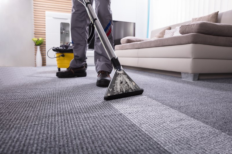 Carpets being cleaned in an office setting